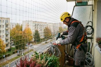 Mocowanie siatki balkonowej